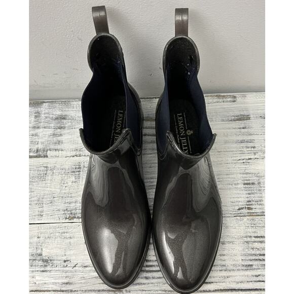 Lemon Jelly Chelsea Rain Boots Gray Vegan Womens Size 37(US Approx. 6.5) - Picture 4 of 13